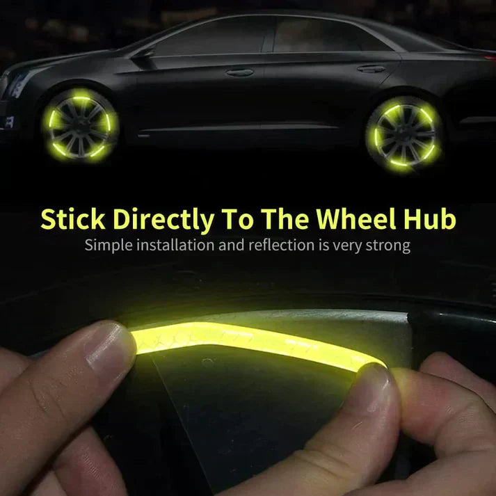 Car & Bike Wheel Hub Reflective Luminous Stickers