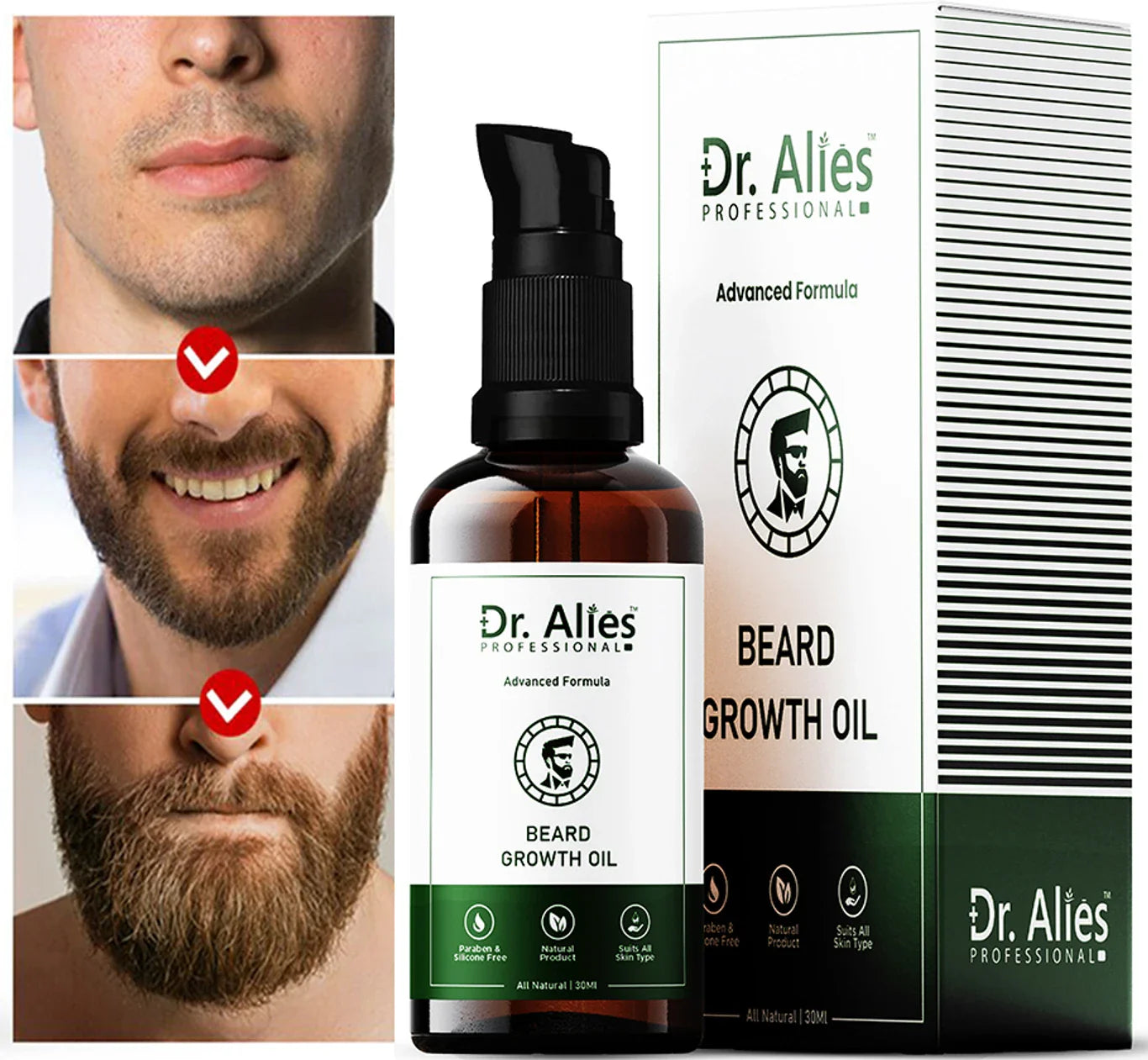 Dr Alies Professional Advanced Beard Growth Oil for Men (30ML) | Buy 1 Get 1 Free