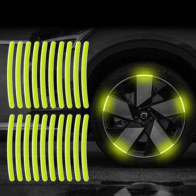 Car & Bike Wheel Hub Reflective Luminous Stickers