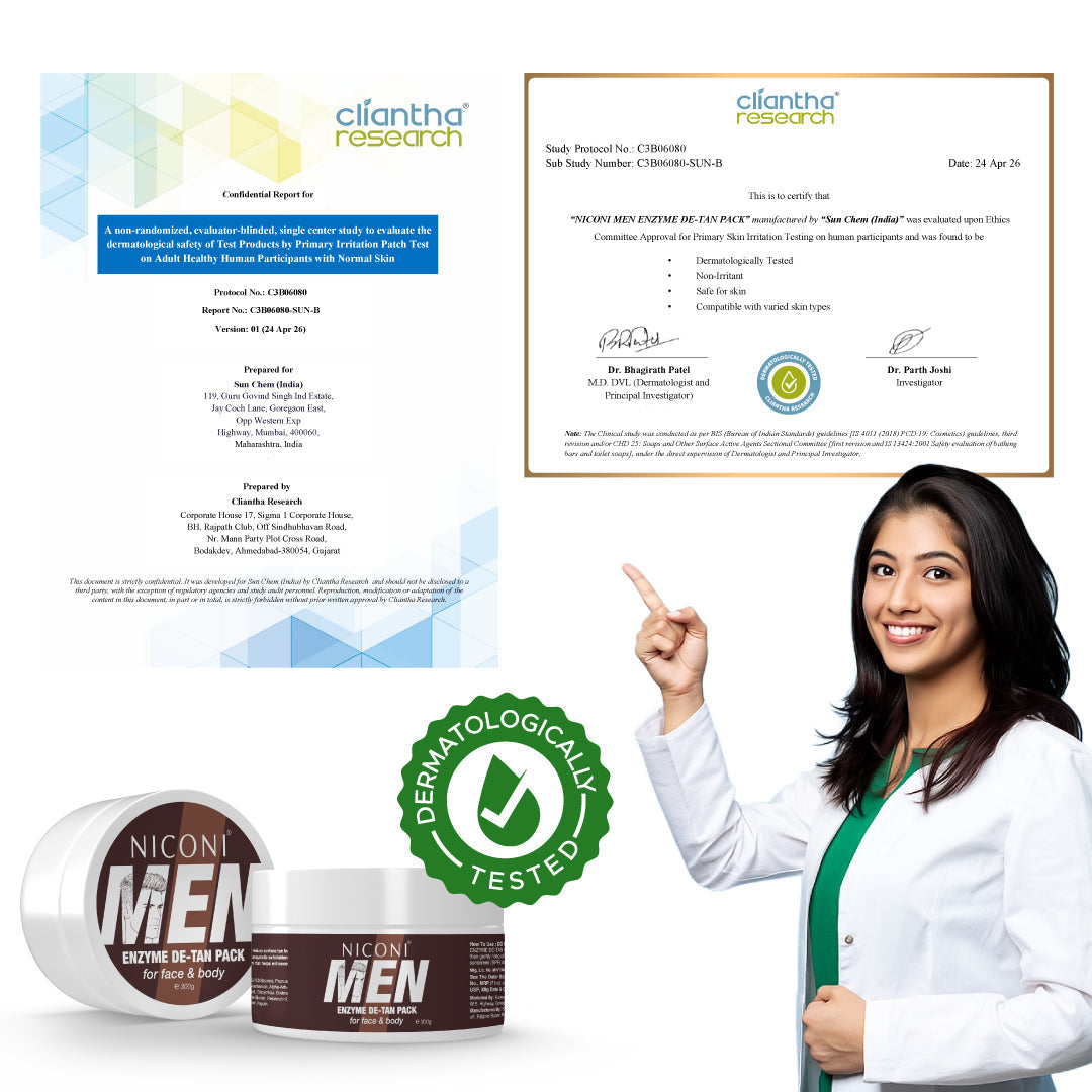 Niconi Men Enzyme De-Tan Pack (300gm) | Both for Men & Women | Buy 1 Get 1 FREE