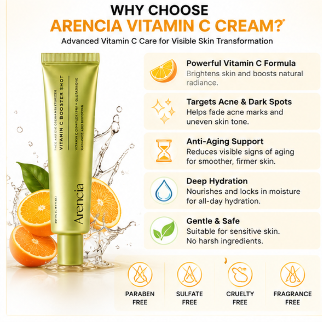 Arencia Vitamin C Cream | Removes Dark Spots & Pigmentation | Deep Hydration & Skin Brightening