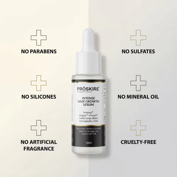 Proskire Hair Growth Serum – Reduces Hair Fall, Boosts Hair Density [Buy 1 Get 1 Free]