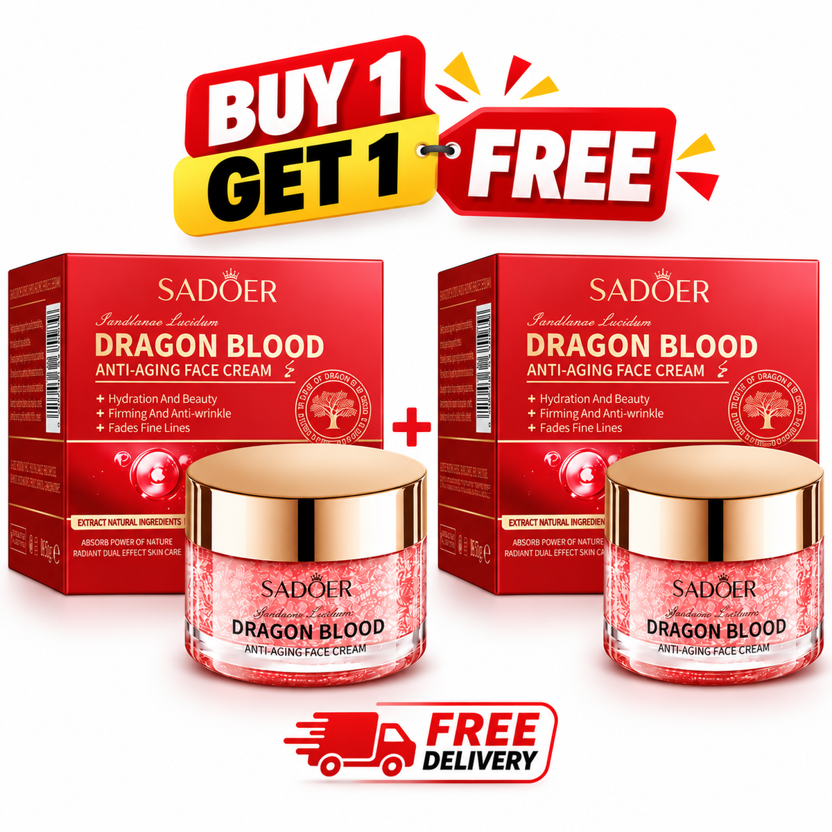 Sadoer Dragon Blood Anti Aging Face Cream - 50g [ Buy 1 Get 1 Free ]