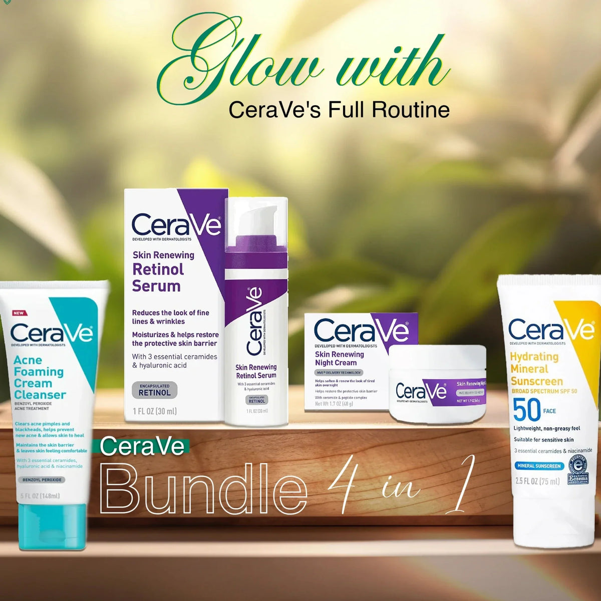 CeraVe 4 in 1 Skincare Bundle | For both Men & Women