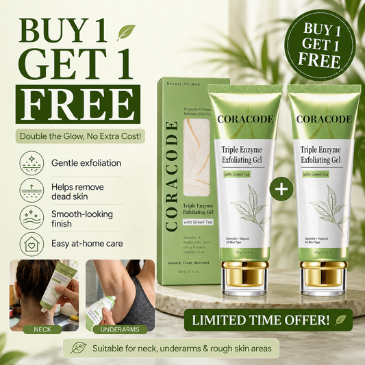 Coracode Triple Enzyme Exfoliating Gel with Green Tea Effect [ Buy 1 Get 1 Free ]