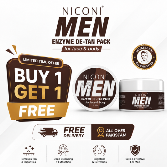 Niconi Men Enzyme De-Tan Pack (300gm) | Both for Men & Women | Buy 1 Get 1 FREE