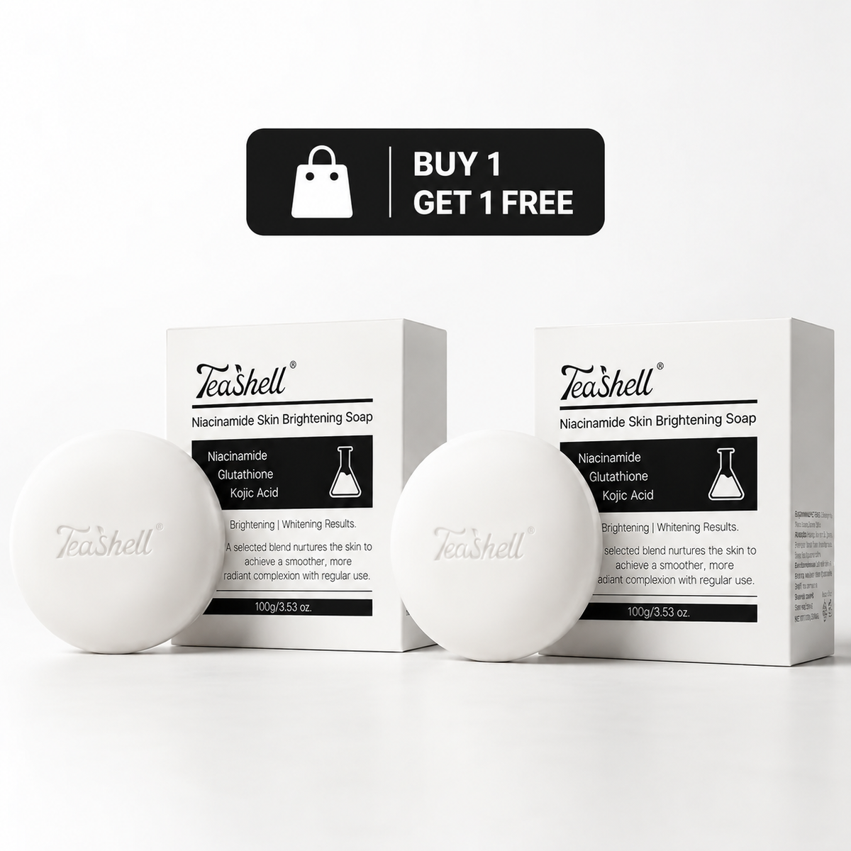 TeaShell Niacinamide Skin Brightening Soap | Buy 1 Get 1 Free