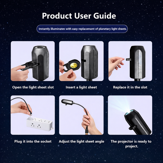 USB Galaxy Star Projector Night Light (6 Lenses)