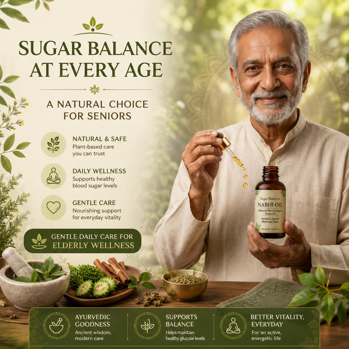 Sugar Balance Nabhi Oil | Herbal Belly Button Oil - 30ml [Buy 1 Get 1 Free]