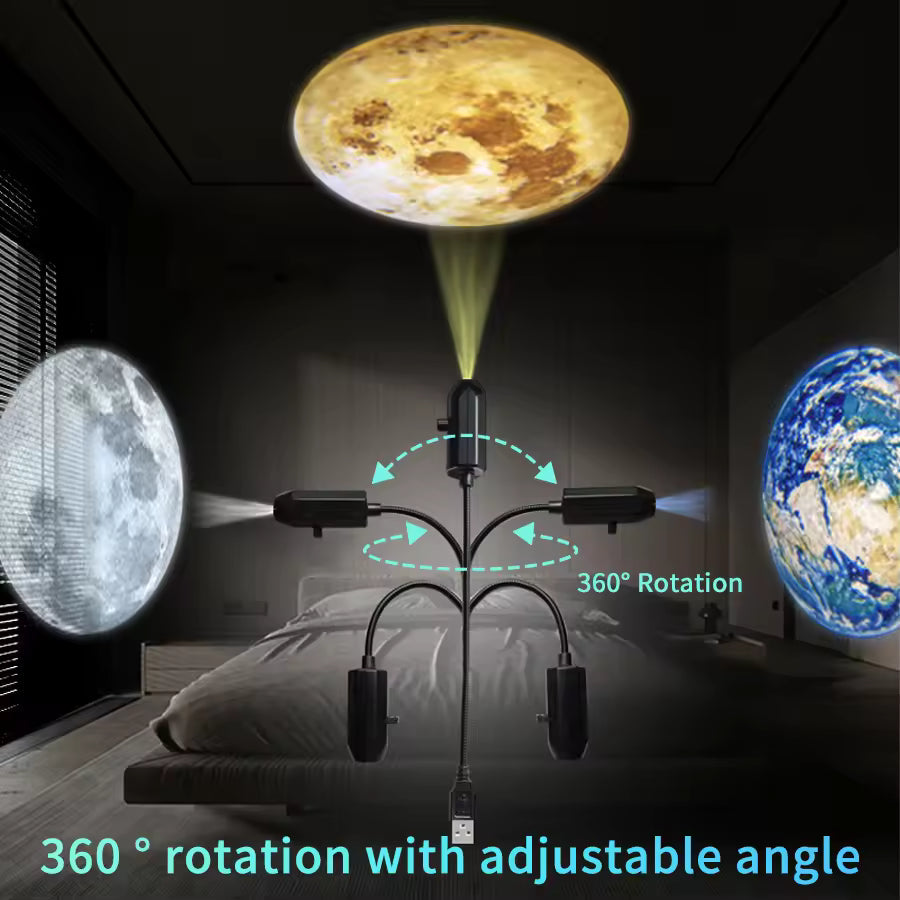 USB Galaxy Star Projector Night Light (6 Lenses)