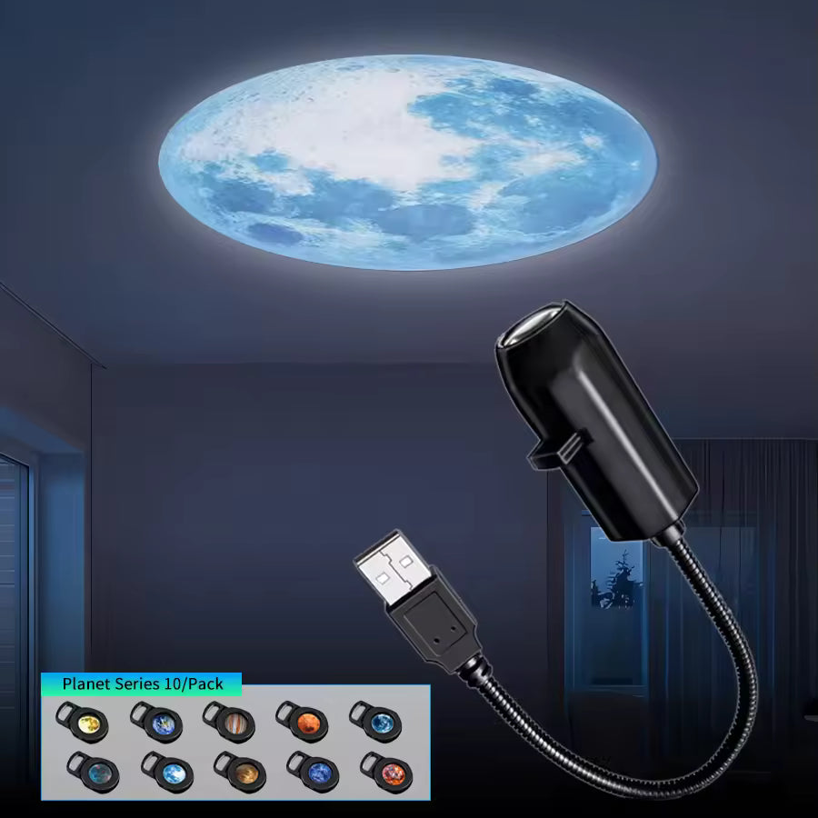 USB Galaxy Star Projector Night Light (6 Lenses)