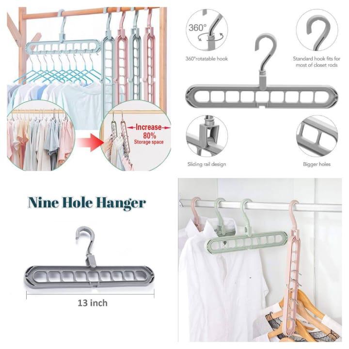 ✅ Pack Of 4 ✅360 Rotating 9-Hole Magic Hanger