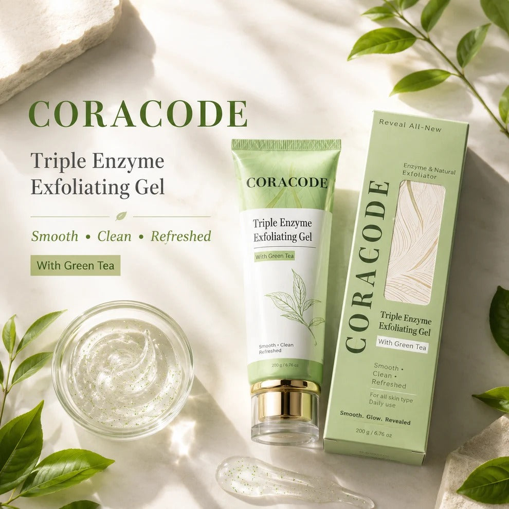 Coracode Triple Enzyme Exfoliating Gel with Green Tea Effect [ Buy 1 Get 1 Free ]
