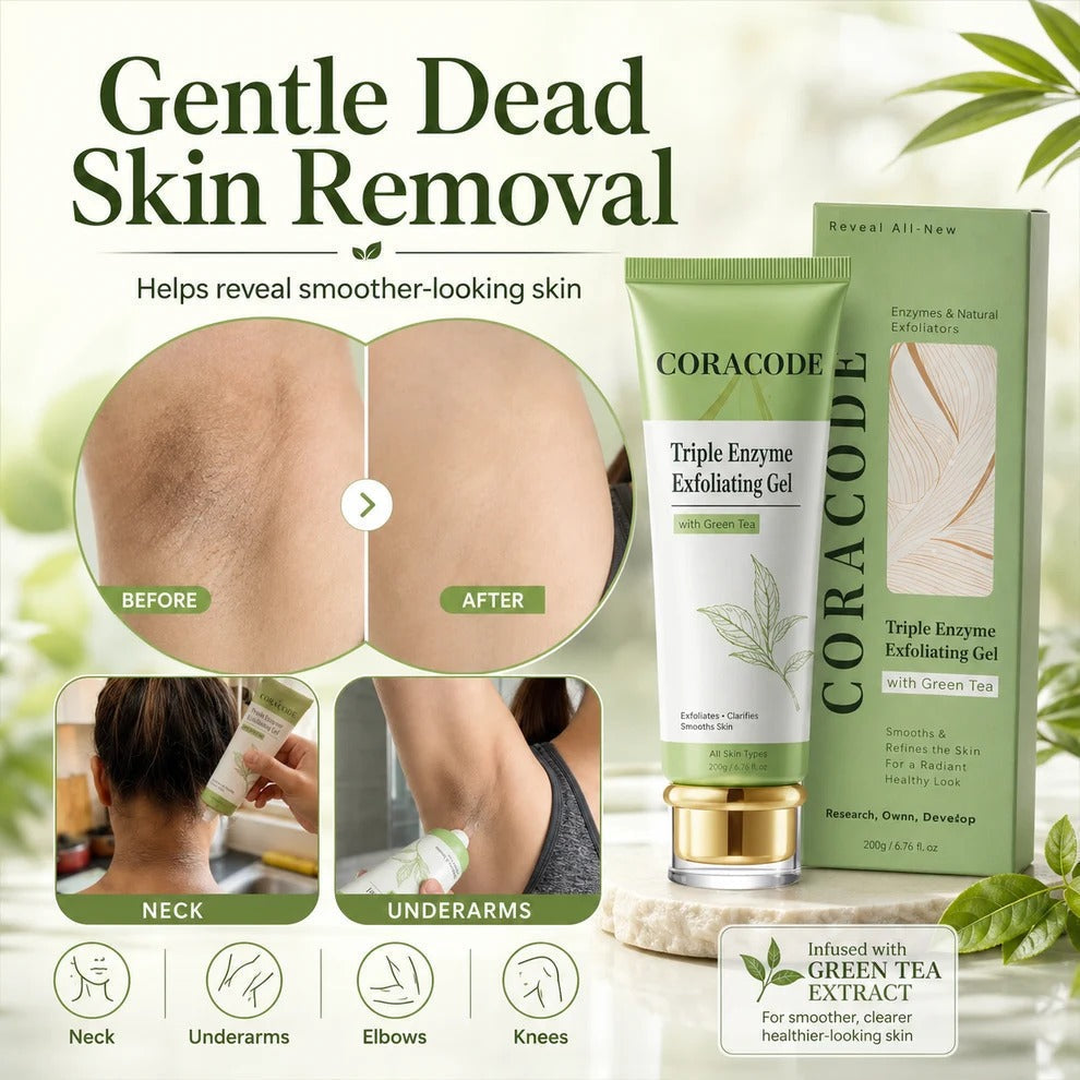 Coracode Triple Enzyme Exfoliating Gel with Green Tea Effect [ Buy 1 Get 1 Free ]