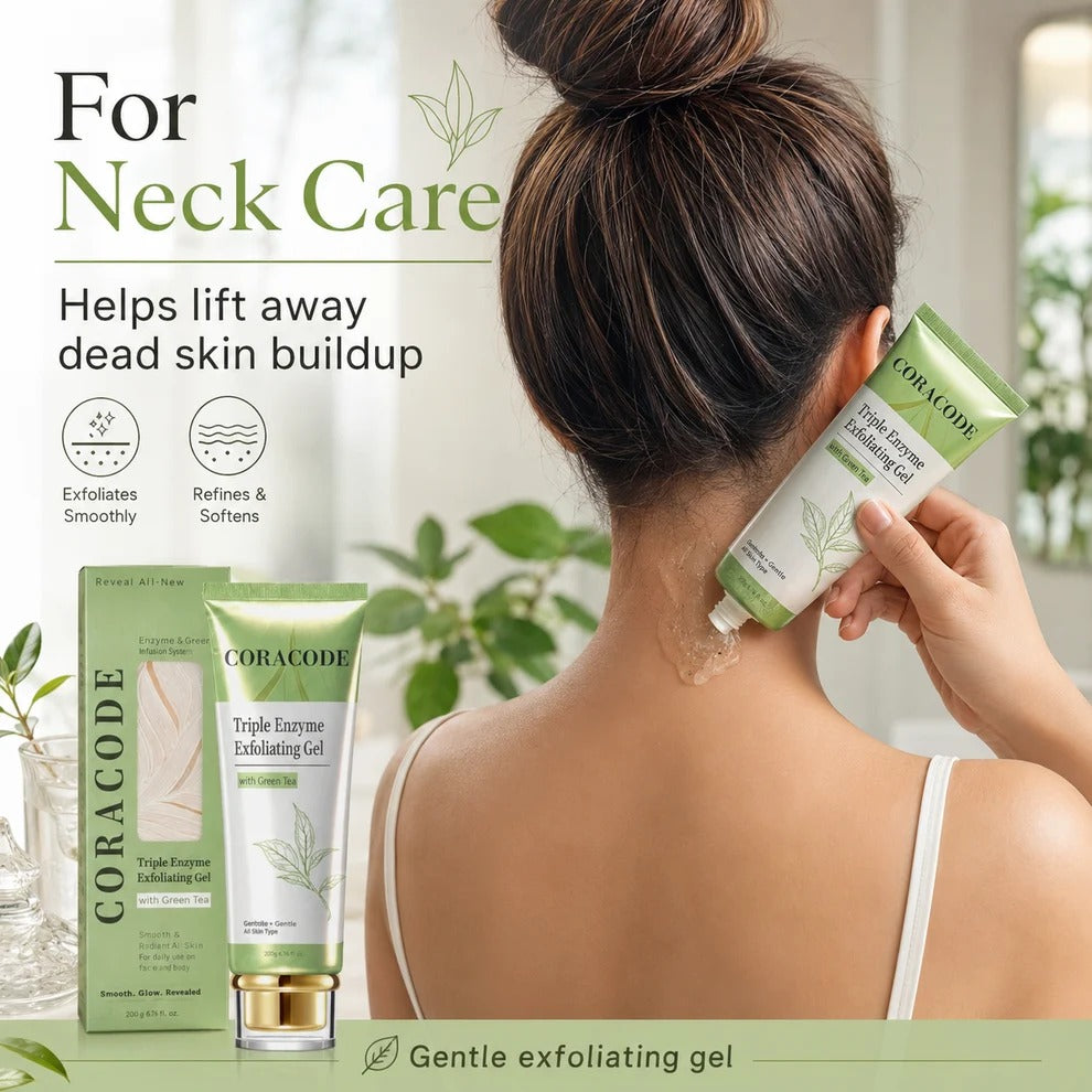 Coracode Triple Enzyme Exfoliating Gel with Green Tea Effect [ Buy 1 Get 1 Free ]