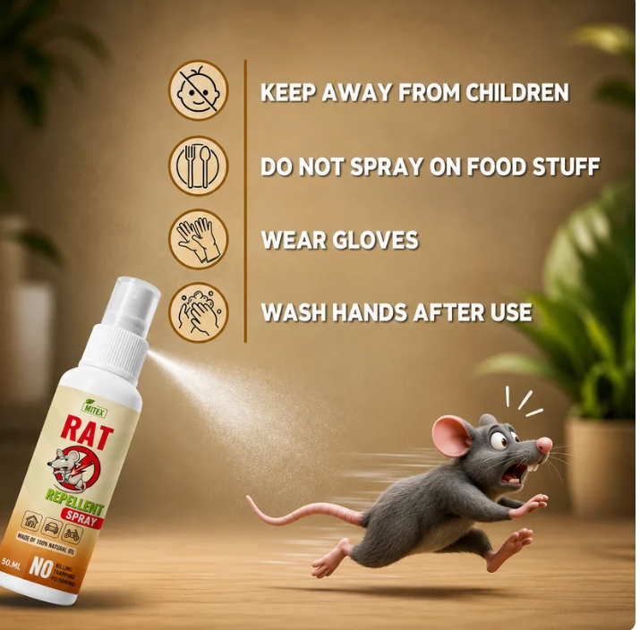 Rat Repellent Spray 50ml – Natural, Safe & Non-Toxic Rodent Deterrent for Home