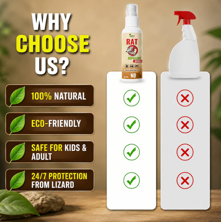 Rat Repellent Spray 50ml – Natural, Safe & Non-Toxic Rodent Deterrent for Home