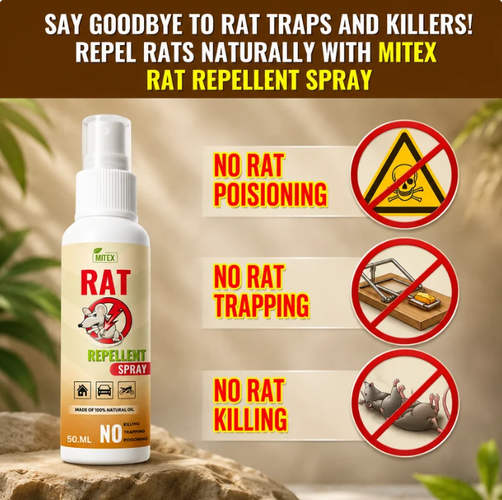 Rat Repellent Spray 50ml – Natural, Safe & Non-Toxic Rodent Deterrent for Home