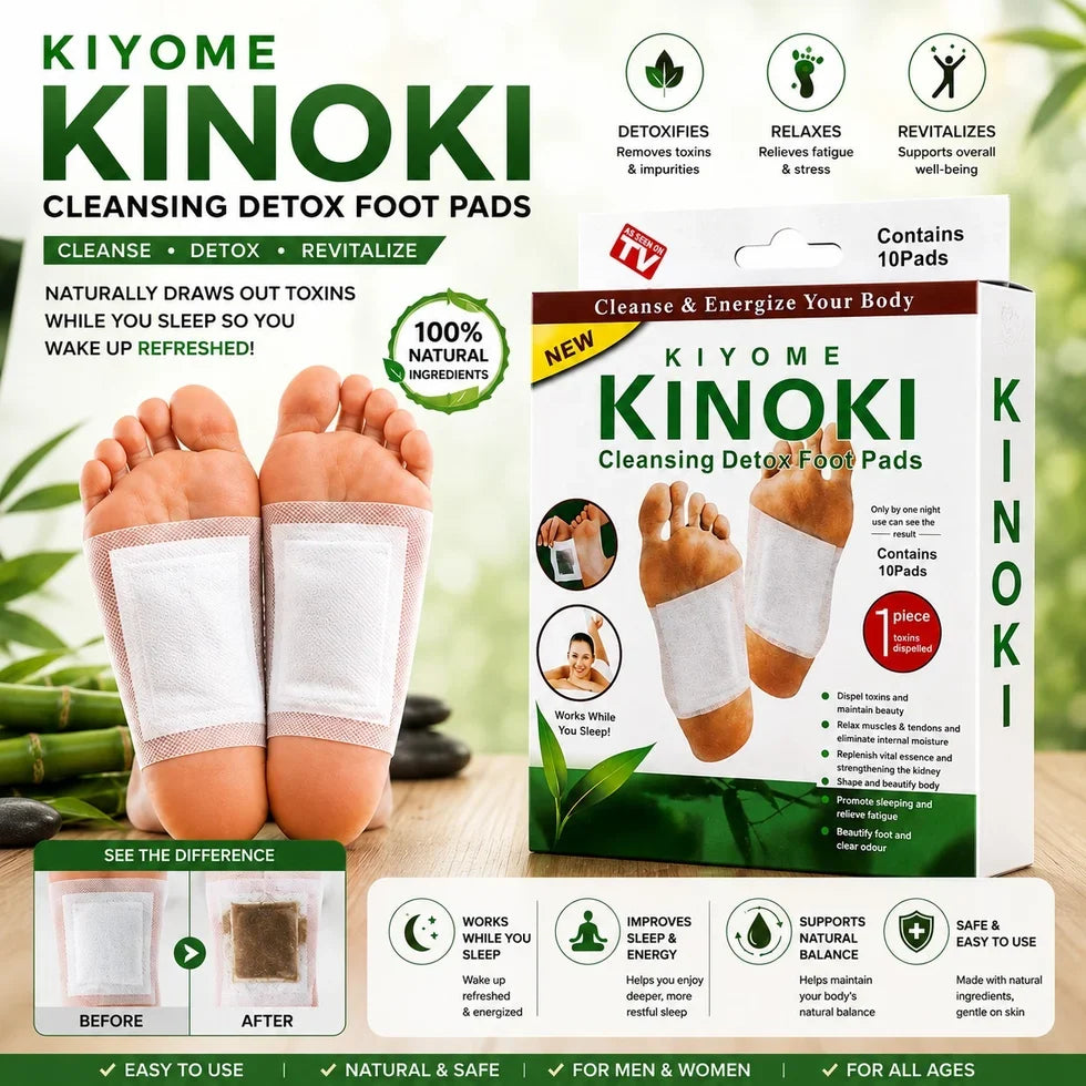 Kinoki Detox Foot Pads – Natural Foot Pain Relief Patches - 1 Pack = 10 peices